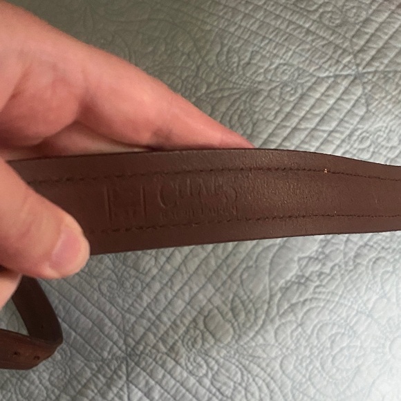 Chaps Brown Leather Belt with Gold Buckle - Picture 2 of 5